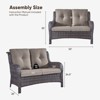 Buenhomino Outdoor Patio Couch Wicker Sofa Loveseat- 2 Seater Rattan Sofa for Outside Patio Garden with Deep Seating and Olefin Cushions - 3 of 4