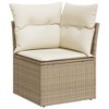 vidaXL 7 Piece Patio Sofa Set with Cushions - Beige and Cream Poly Rattan - 4 of 4
