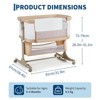 3 in 1 Bedside Sleeper with Baby Co-Sleeper Travel Crib with Detachable Mosquito Net & Storage Basket | Adjustable Height, Wheels Included - 3 of 4