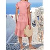 Womens Summer Dress Ruffle Sleeve Fashion Casual Fit Flowy Tiered Boho Beach Vacation Sundress  V Neck Midi Dresses - 2 of 4