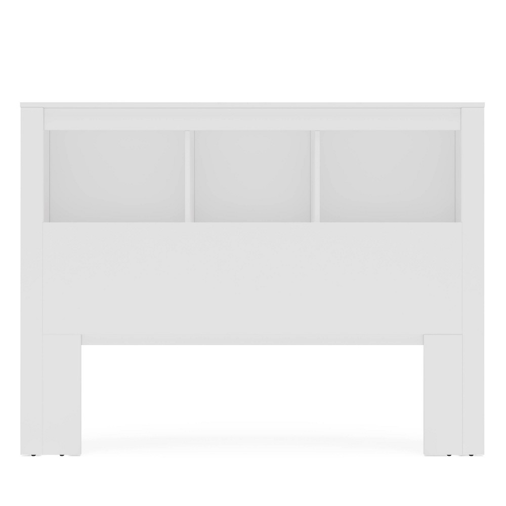 Full Madison Bookshelf Headboard White - Polifurniture: Modern Style, 3 Shelves, Bedroom Storage -  90027194