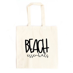 City Creek Prints Beach Essentials Canvas Tote Bag - 15x16 - Natural - 1 of 2