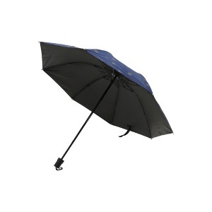 Unique Bargains Portable Umbrella 8-Rib Leaves Pattern Manual Sun Impact Cloth Vinyl 39.37"x27.17" 1 Pcs - 1 of 4