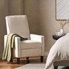 Linen Fabric Push Back Recliner Chair with Birch Wood Legs and Minimalist Design - 4 of 4