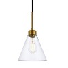 Elegant Lighting Mera 1 light brass pendant - 3 of 4