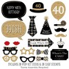 Big Dot of Happiness Adult 40th Birthday - Gold - Birthday Party Photo Booth Props Kit - 20 Count - 2 of 4