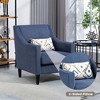 Modern Accent Armchair, Upholstered Comfy Corduroy Single Sofa Chair With Concave Armrests And Wood Legs - 3 of 4