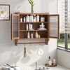 NicBex Modern 2 Glass Door Bathroom Wall Mount Cabinet Medicine Cabinet with 3 Tier Storage & Towel Rack - 4 of 4