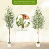 Olive Trees Artificial Indoor, Tall Faux Silk Plant White Planter, Fake Olive Trees with Natural Wood Trunk and Green Fake Moss for Home Office Decor - 4 of 4