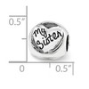 Black Bow Jewelry Sterling Silver My Sister My Friend 3-Sided Trilogy Bead Charm - 4 of 4