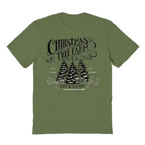 Rerun Island Men's Christmas Tree Farm Short Sleeve Graphic Cotton T-shirt - 1 of 1
