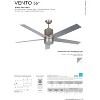 Concord Vento 56-in Satin Nickel Indoor Ceiling Fan with Light Kit and Remote (5-Blade) - 3 of 3