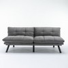 Leather-Look 2-Seater Convertible Sofa Bed with Adjustable Arm & Backrest - 4 of 4