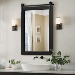 Beautyolove Rectangle Wood Framed Accent Wall Mirror - 1 of 4