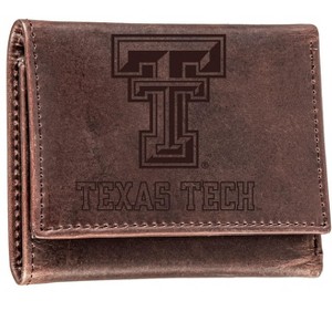 Evergreen NCAA Texas Tech Red Raiders Brown Leather Trifold Wallet Officially Licensed with Gift Box - 1 of 1