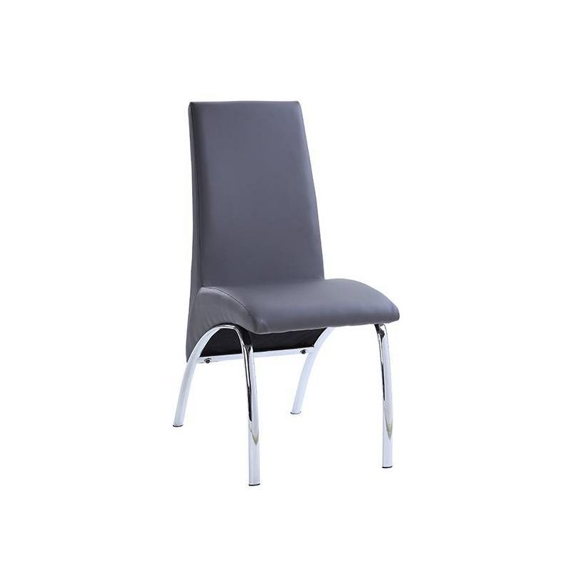 Set of 2 17&#34; Noland PU Dining Chairs Gray/Chrome - Acme Furniture, 4 of 9