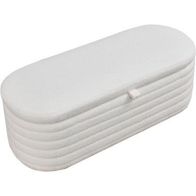 Storage Ottoman Bench - 45.5" Upholstered Bench with Safety Hinge, Large Storage Space, Modern Design, Versatile Use for Bedroom, Living Room