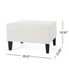 Lyngins Classic Fabric Ottoman with Birch Wood Legs, Foam-Padded Foot Stool, Ottoman Bench, Extra Seating for Living Room & Bedroom - 3 of 4