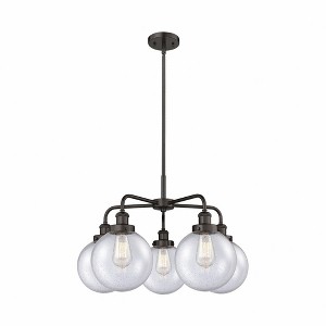 Beacon - 5 Light Stem Hung Chandelier In Art Deco Style-17.38 Inches Tall and 26 Inches Wide - 1 of 1