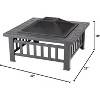 Fire Sense 62249 Fire Pit Stonemont Wood Burning Lightweight Portable Outdoor Firepit Backyard Fireplace For Camping Bonfire Included - Square - Black - 3 of 3