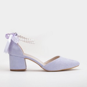 Miranda - Lilac Bridal Shoes with Pearls - 1 of 4