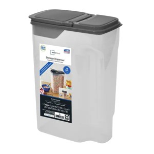 Racxily Clear Plastics Cereal Dispenser with Lid, 32-Cups, 9.75" x 5.38" x 13.5" - 1 of 4