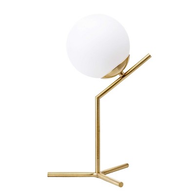 nuLOOM Pierre 9" Iron Table Lamp Lighting - Brass 8.5" H x 7.5" W x 15.38" D