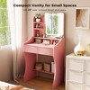 Small Vanity Desk with Mirror and Lights, Makeup Vanity with Drawer & 3 Storage Shelves for Bedroom - 4 of 4