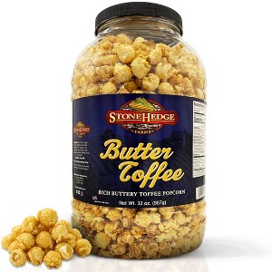 Stonehedge Farms Butter Toffee Flavored Popcorn | 32 oz Large Tub | Perfect for Holidays and Christmas - 1 of 4