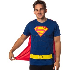DC Comics Men's Superman Costume S Logo Superman Shirt With Detachable Cape - 1 of 4