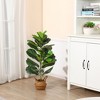 Artificial Fiddle Leaf Fig Plants 22''-39'' Fake Ficus Lyrata Plant , Perfect for Home Indoor Outdoor Office Modern Decor - 2 of 4