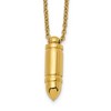 Chisel Stainless Steel Polished Yellow IP-plated Bullet Pendant on a 22" Cable Chain Necklace - 2 of 4