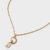 14K Gold Dipped Cubic Zirconia Lock Pendant Charm Necklace Set 5pc - A New Day™ Gold - 4 of 4
