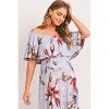 Hello Miz Women's Off Shoulder Ruffle Maternity Maxi Dress - 4 of 4