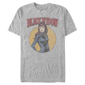 Men's Marvel Classic Comic Distressed Black Widow T-Shirt - 1 of 4