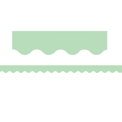 Teacher Created Resources Mint Green Scalloped Rolled Border Trim, 50 Feet (Pack of 6)