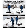 Snow Pusher with Wheels, Heavy Duty Steel Blade, Adjustable Angle & Height Handle for Effortless Driveway Snow Removal - 4 of 4