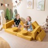 Costway 14 PCS Modular Kids Play Couch Child Sectional Sofa Toddler Soft Playset Blue/Gray/Yellow - 2 of 4