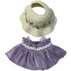 Doll Clothes Superstore Lavender Ruffles & Blooms: Frilly Skirt and Flower Trim Hat Set for 17.5 cm Labubu Dolls - 4 of 4