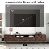 Mid Century Acacia Wood TV Stand with 2 Drawers,2 Storage Cabinets Geometric Pattern Console Table for TVs up to 85'' - 2 of 4