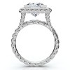 Pompeii3 Certified 3Ct Princess Cut Diamond Rope Engagement Ring 14k Gold or Pt Lab Created - 2 of 4