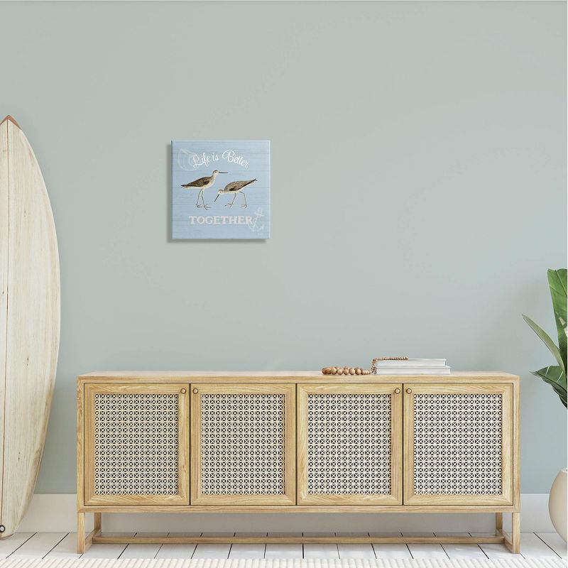 Stupell Industries Better Together Coastal Sandpipers Canvas Wall Art, 3 of 6