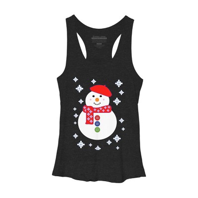 Women's Design By Humans Christmas Snowman By ScarDesign Racerback Tank Top