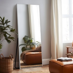PexFix Rectangular Metal Framed Full Length Wall Mirror Free Standing Mirror - 1 of 4