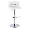 Set of 2 Cinch Adjustable Barstools Chrome/White - LumiSource: Swivel, Upholstered Faux Leather, Metal Frame - image 2 of 4