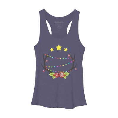 Women's Design By Humans Christmas Deer By Reivchan Racerback Tank Top