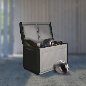vidaXL Patio Storage Box 37.8 in.x20.9 in.x22.4 in. 60.8 gal Dark Gray and Black - 1 of 4