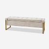 Octavio Modern Upholstered Flip Top Storage Bench with Metal Legs|ART OF LIVING DESIGNS - 2 of 4