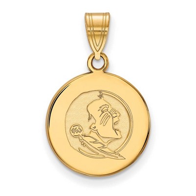 Black Bow Jewelry 14k Yellow Gold Florida State Seminoles NCAA Medium Pendant