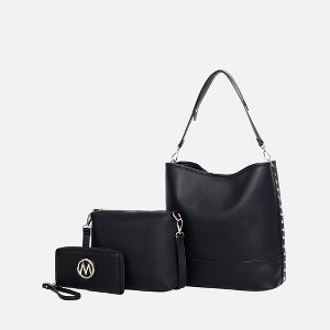 MKF Collection Wren Women’s Vegan Leather Hobo with Pouch and Wristlet Wallet by Mia K- 3 pieces - 1 of 4